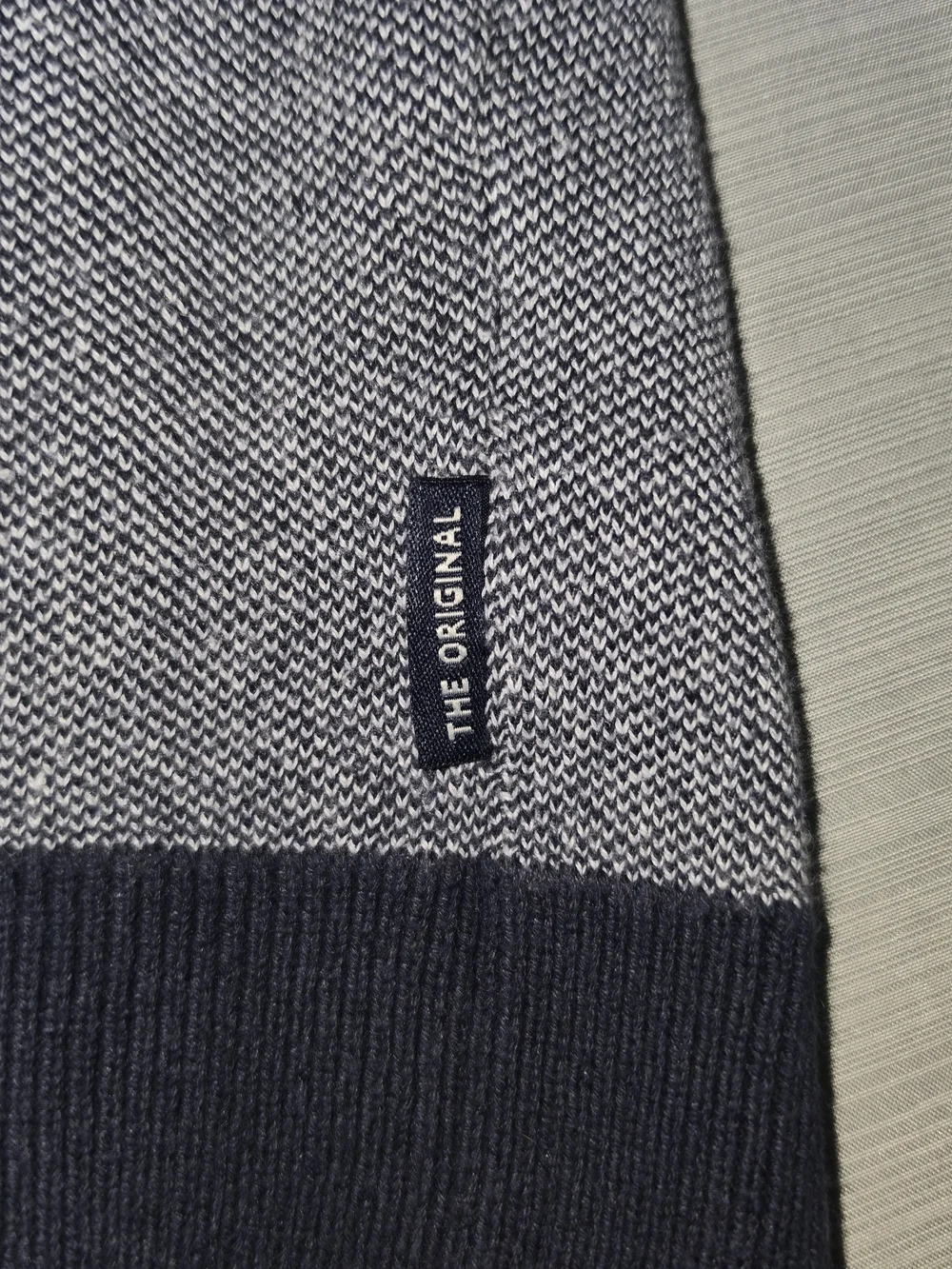 Ben Sherman Men's Zip-Neck Sweater in Navy and Heather Gray